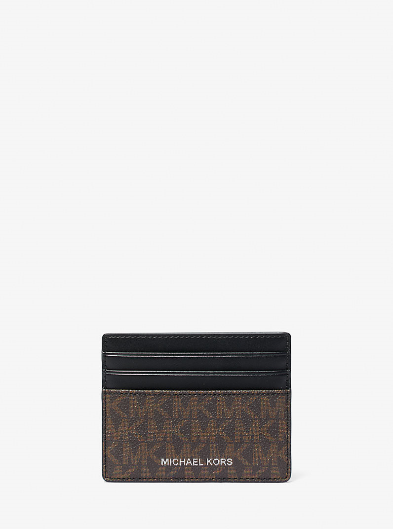 Michael Kors Michael Kors Erkek Monogram Logo Desenli Çoklu Bölmeli Kahverengi Cüzdan 39F9LGYD2B-BRN/BLK
