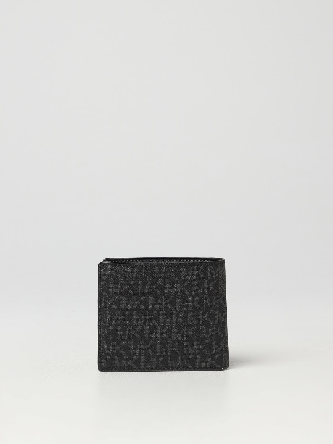 Michael Kors Michael Kors Erkek Nakit Para Bölmeli Monogram Logo Desenli Kanvas Kumaş Siyah Cüzdan 39F9LGYF5P-BLACK