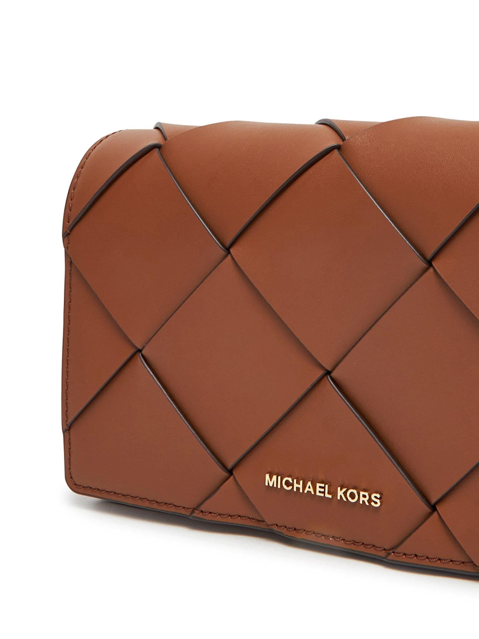 Michael Kors Michael Kors Kadın %100 Deri Çapraz Zincir Askılı Desenli Kahverengi Omuz Çantası 32S5GJ6C8L-LUGGAGE