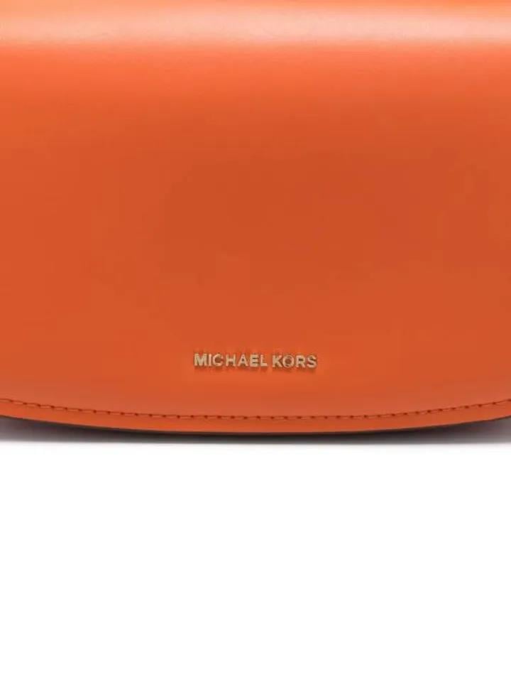 Michael Kors Michael Kors Kadın Ayarlanabilir Omuz Askılı %100 Deri Metalik Logo Kabartmalı Manyetik Kapamalı Turuncu Omuz Çantası 32S5GL0C1L-ORNGPNCH