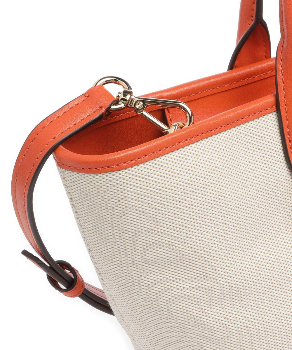 Michael Kors Michael Kors Kadın Çıkarılabilir ve Ayarlanabilir Omuz Askılı Ekstra İç Bölmeli Metalik Logo Kabartmalı Bej-Turuncu Omuz Çantası 30S5G9OS1C-ORNGPNCH