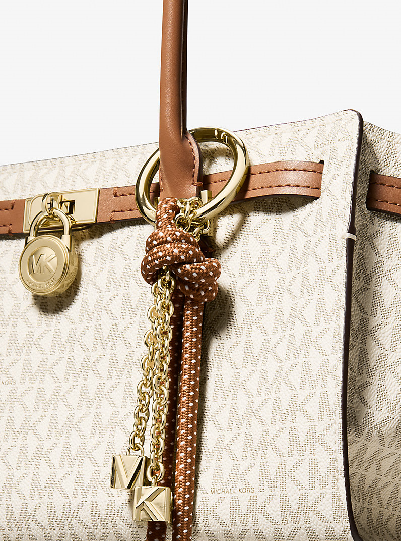 Michael Kors Michael Kors Kadın Hamilton Moderne Küçük Boy Dei İmza Logolu Ekru Omuz Çantası 30F5GNXT0B-VANILAACRN