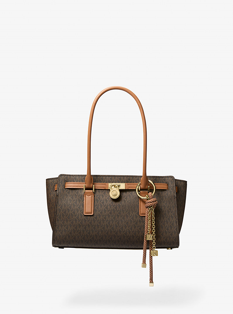 Michael Kors Michael Kors Kadın Hamilton Moderne Küçük Boy Dei İmza Logolu Kahverengi Omuz Çantası 30F5GNXT0B-BRN/ACORN