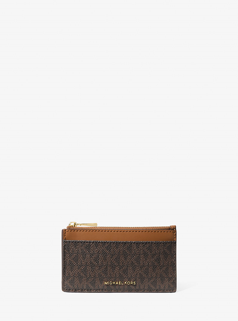 Michael Kors Michael Kors Kadın Logo Kabartmalı Fermuarlı Kanvas Kahverengi Kartlık 32F5GJ6D8B-BRN/ACORN