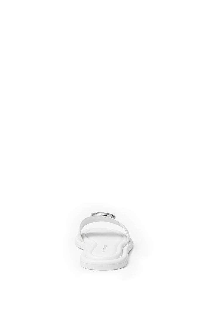Michael Kors Michael Kors Kadın Metalik Logo Detaylı Rahat Tabanlı Deri Beyaz Terlik 40R6MLFS1L-OPTICWHITE