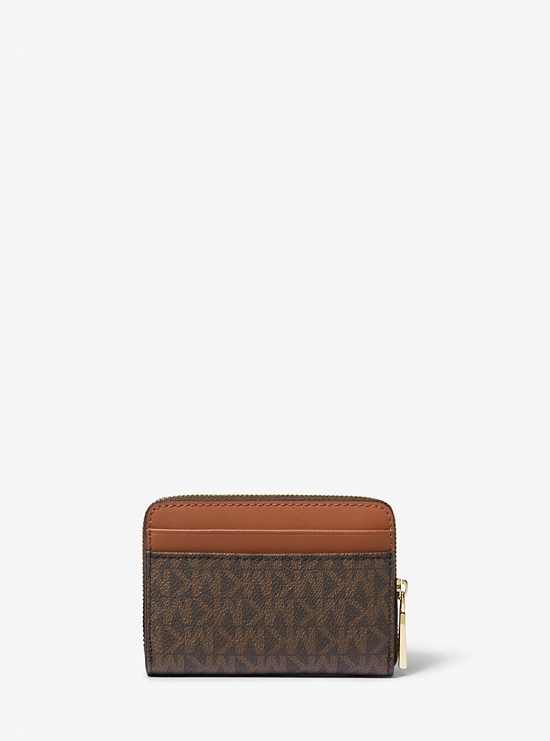 Michael Kors Michael Kors Kadın MK Logo Desenli Fermuarlı Bozuk Para Cepli 4 Kart Bölmeli Kanvas Kahverengi Kartlık 32T4GJ6Z5B-BRN/ACORN