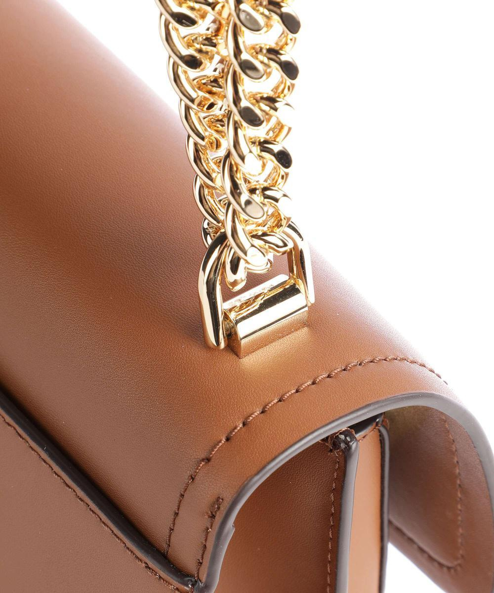 Michael Kors Michael Kors Kadın MK Yazılı Metal Toka Kapama Deri Zincir Askı Taba Omuz Çantası 30S2G7HL3L-LUGGAGE