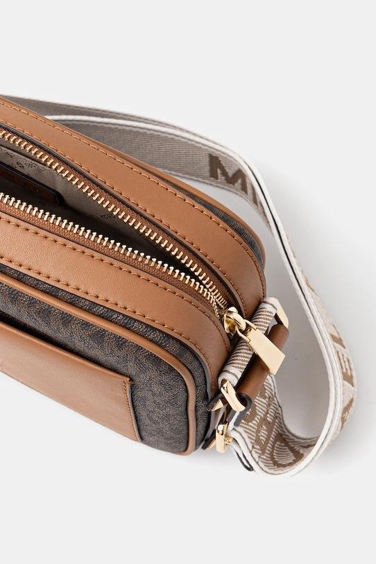 Michael Kors Michael Kors Kadın MK Yazı Desen Ön Bölüm Deri Cep Ayarlanabilir Askı Kahverengi Omuz Çantası 32R5G5VC9B-BRNACORN