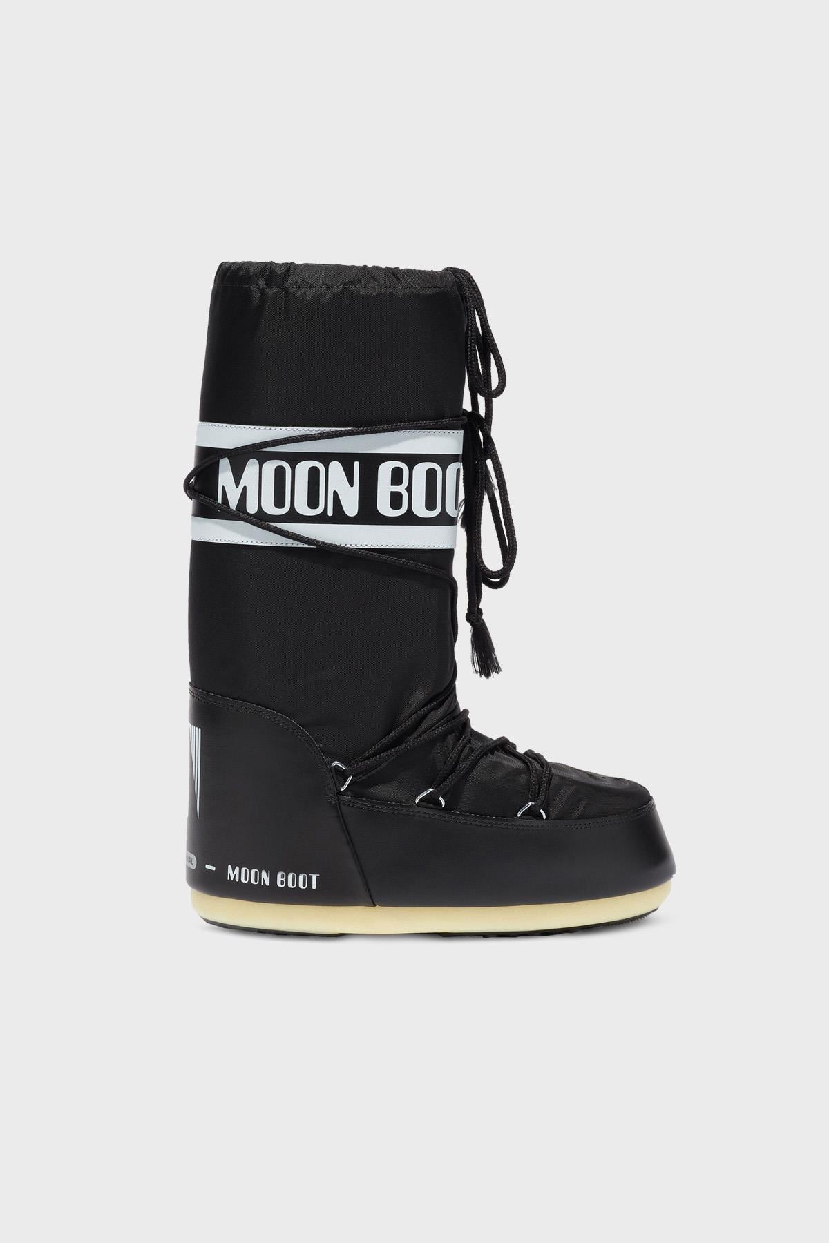 Moon Boot Moon Boot Kadın Kışlık Kar Koruyuculu Kalın Taban Bağcıklı Siyah Bot & Bootie 14004400-001