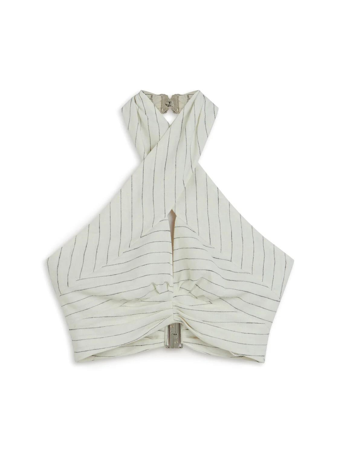 Nocturune Nocturune Kadın Boyundan Bağlamalı Beli Lastikli Crop Ekru Crop N25YN15195-VARYANT