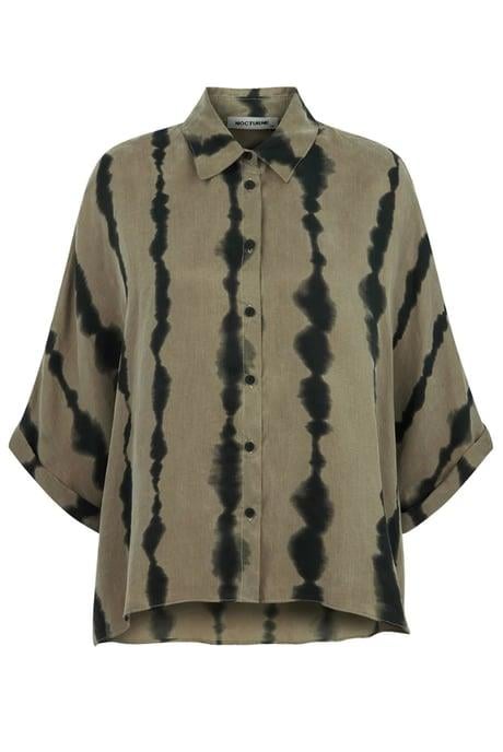 Nocturune Nocturune Kadın Rahat Kesim Dökümlü Desenli Düğme Kapamalı Oversize Çok Renkli Gömlek N25YN25183-VARYANT