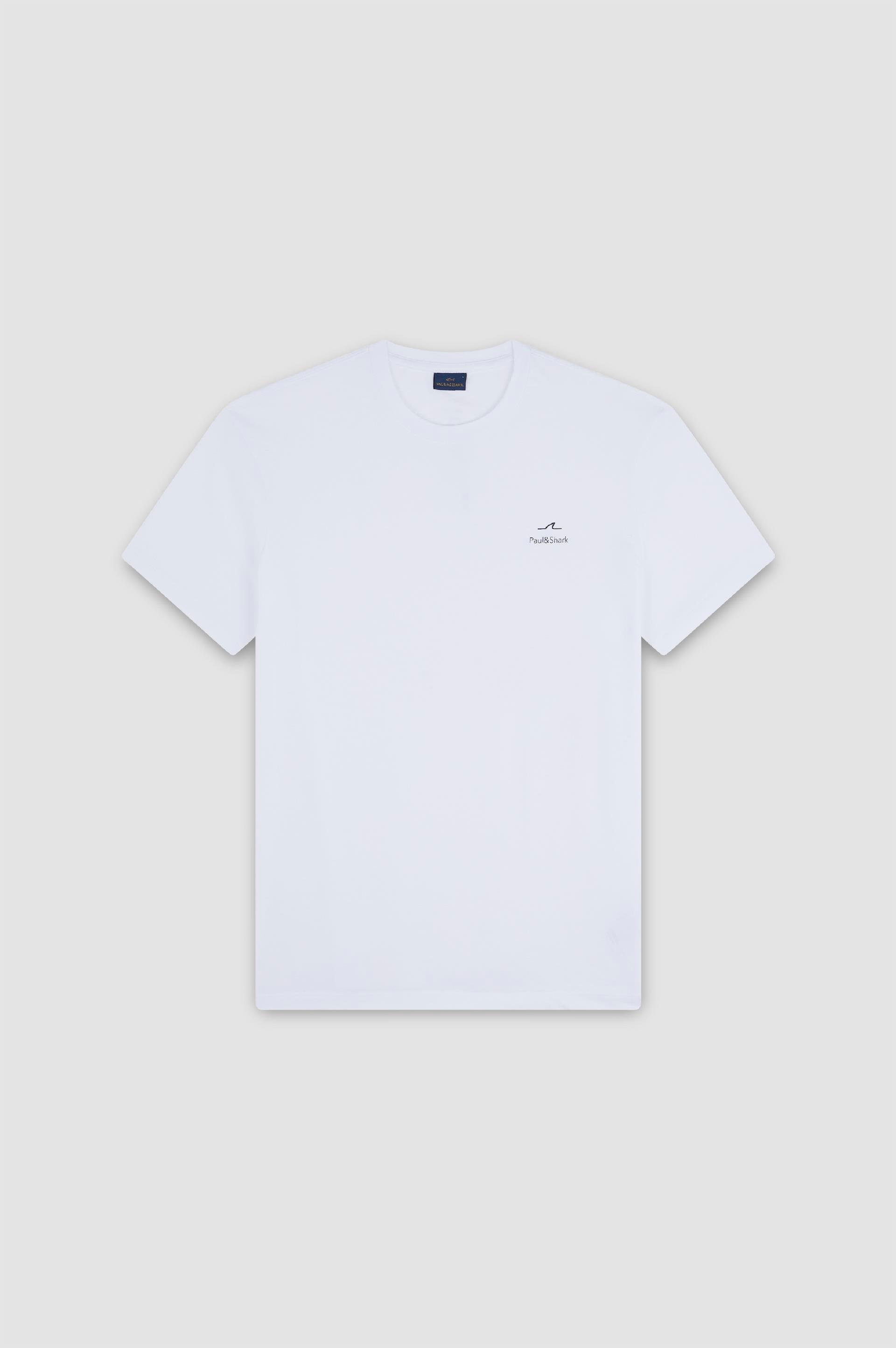 Paul Shark Paul Shark Erkek %100 Pamuklu Logolu Kısa Kollu Beyaz T-Shirt 25411074-010