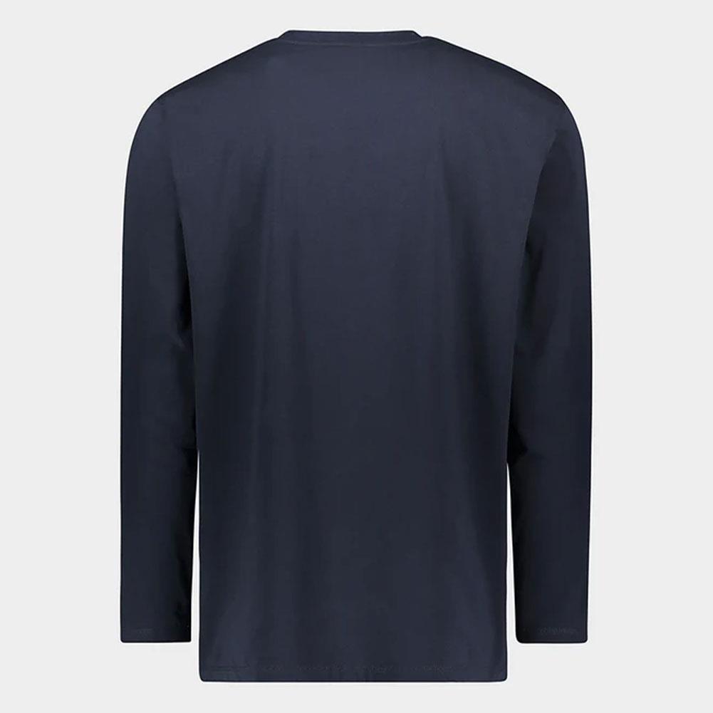 Paul Shark Paul Shark Erkek %100 Pamuklu Basic Uzun Kollu Sıfır Yaka Marka Logolu Lacivert1 T-Shirt 11311630-130