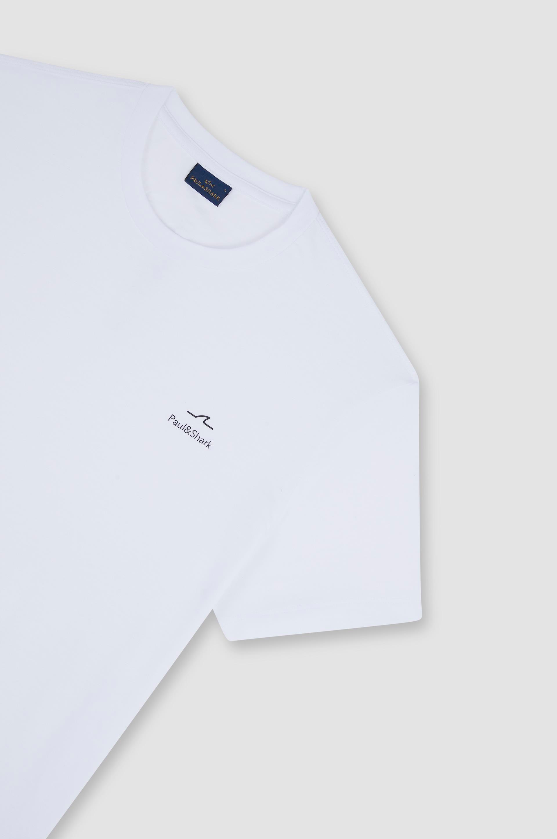 Paul Shark Paul Shark Erkek %100 Pamuklu Logolu Kısa Kollu Beyaz T-Shirt 25411074-010