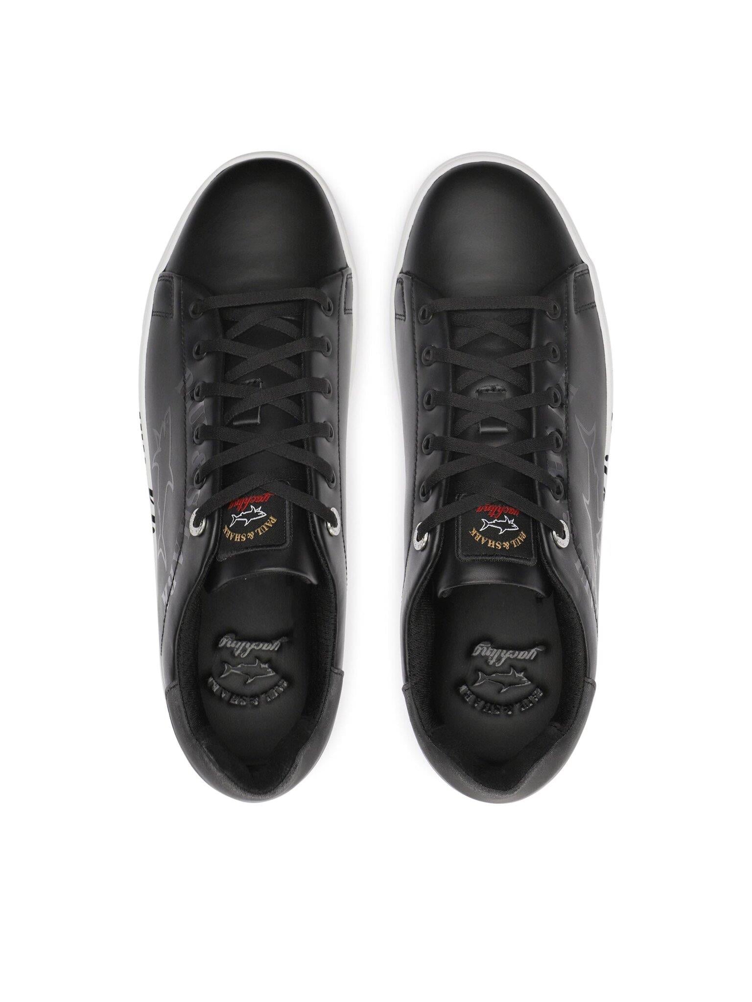 Paul Shark Paul Shark Erkek Bağcıklı Marka Logolu Spor Stil Siyah Sneaker 22418004-111