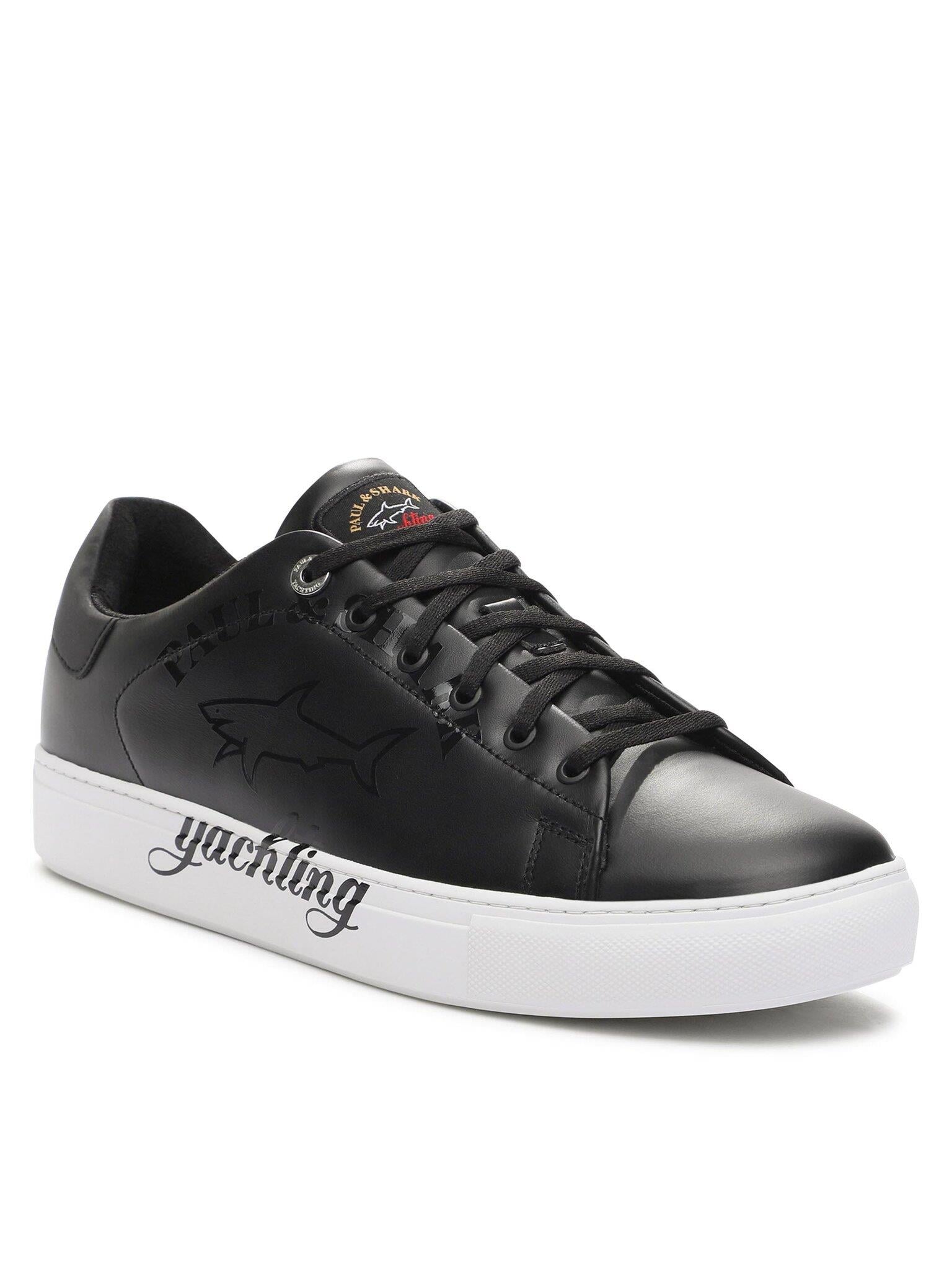 Paul Shark Paul Shark Erkek Bağcıklı Marka Logolu Spor Stil Siyah Sneaker 22418004-111