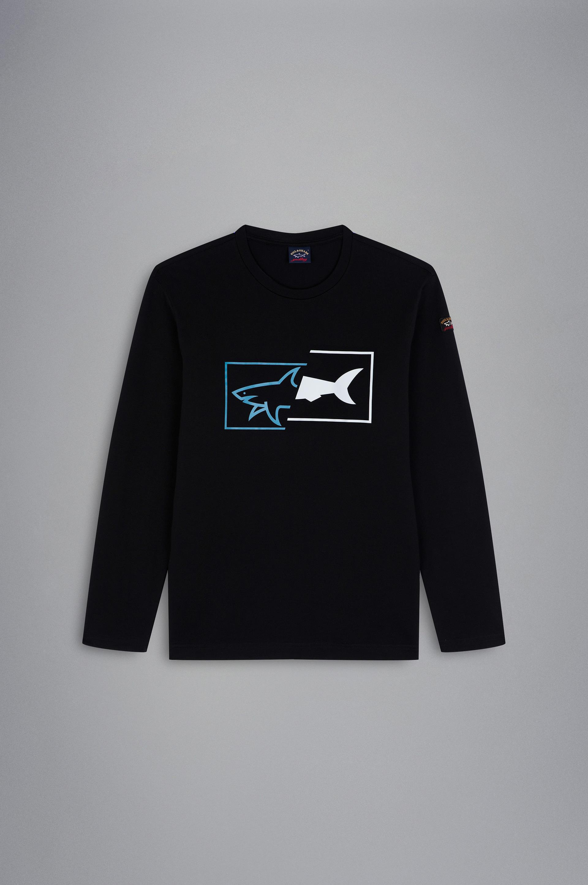 Paul Shark Paul Shark Erkek Baskılı Organik Pamuklu Siyah T-Shirt 12311649-011