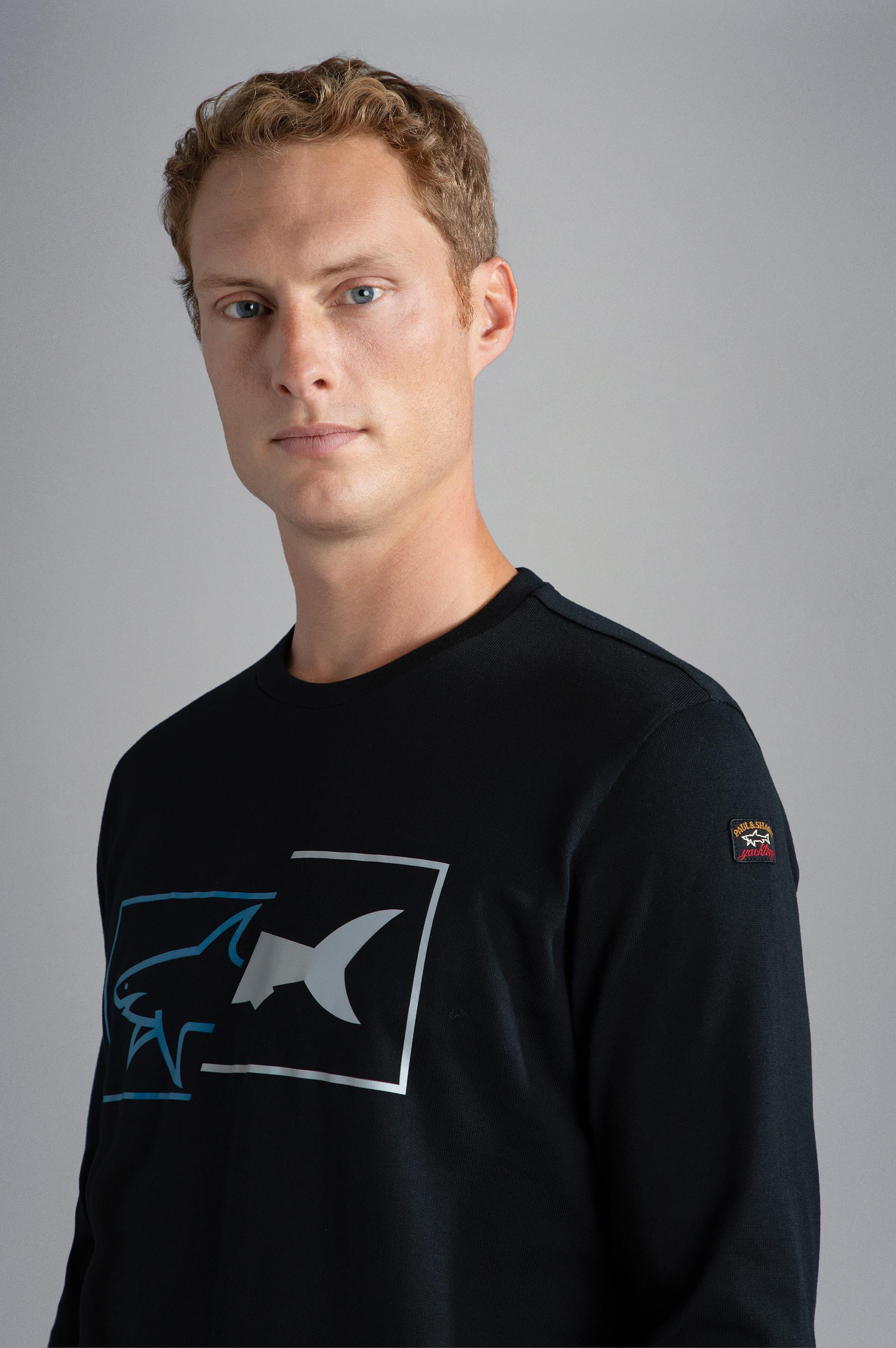 Paul Shark Paul Shark Erkek Baskılı Organik Pamuklu Siyah T-Shirt 12311649-011