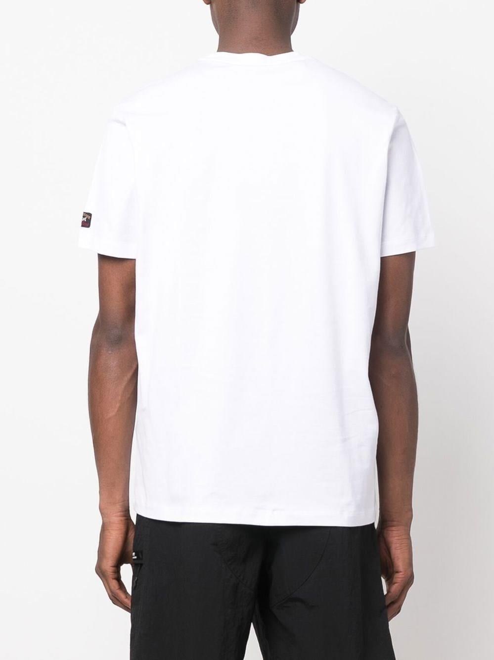 Paul Shark Paul Shark Erkek Baskılı Regular Fit Pamuklu Beyaz T-Shirt 22411026-010