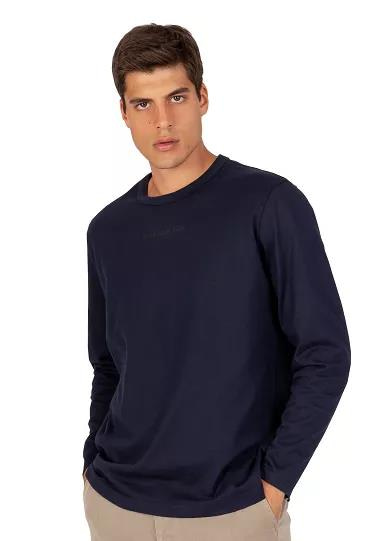 Paul Shark Paul Shark Erkek Baskılı Regular Fit Pamuklu Mavi Kazak 11311636-013
