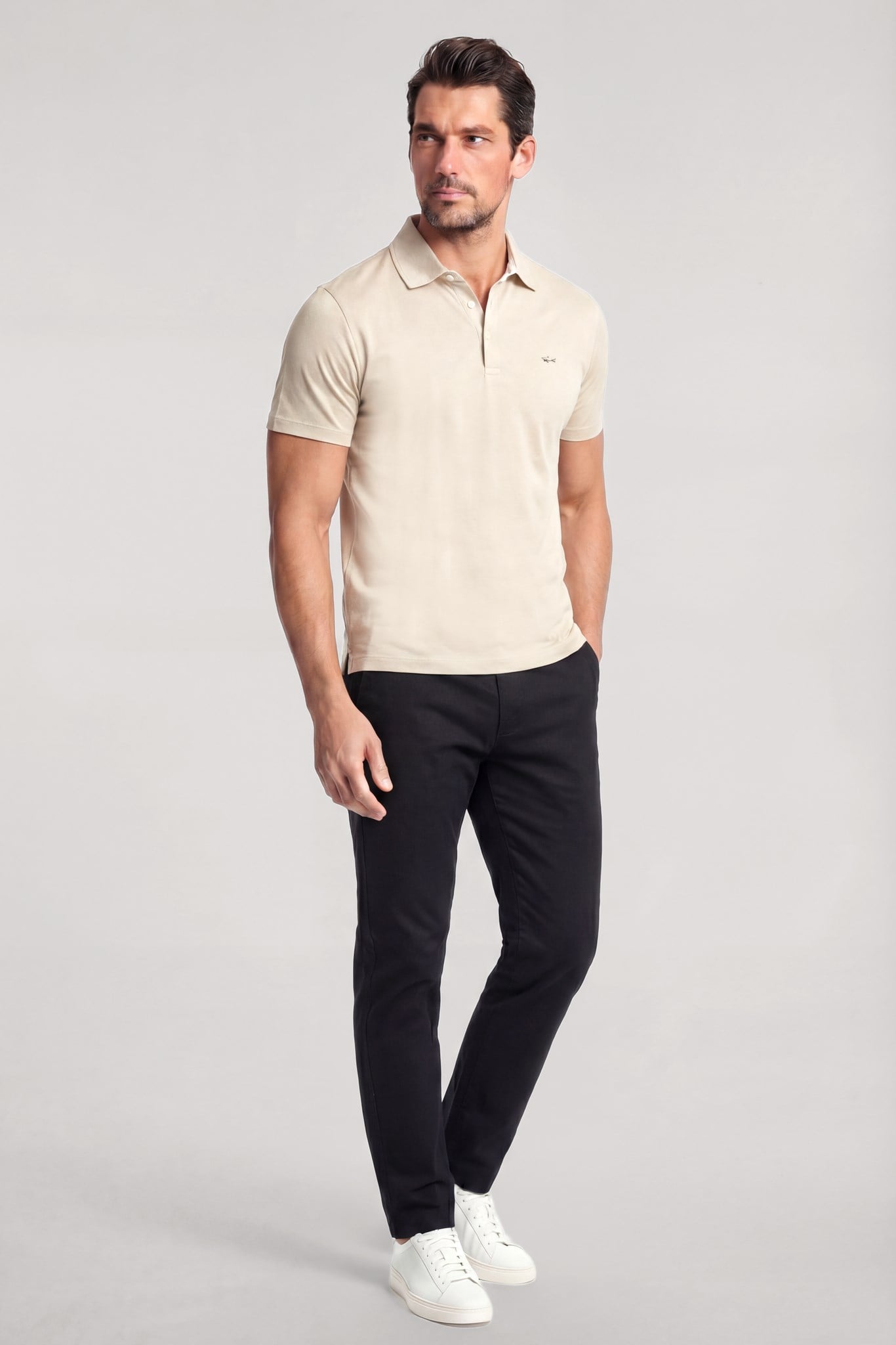 Paul Shark Paul Shark Erkek Bej Polo Yaka T-Shirt 26411253SM-348