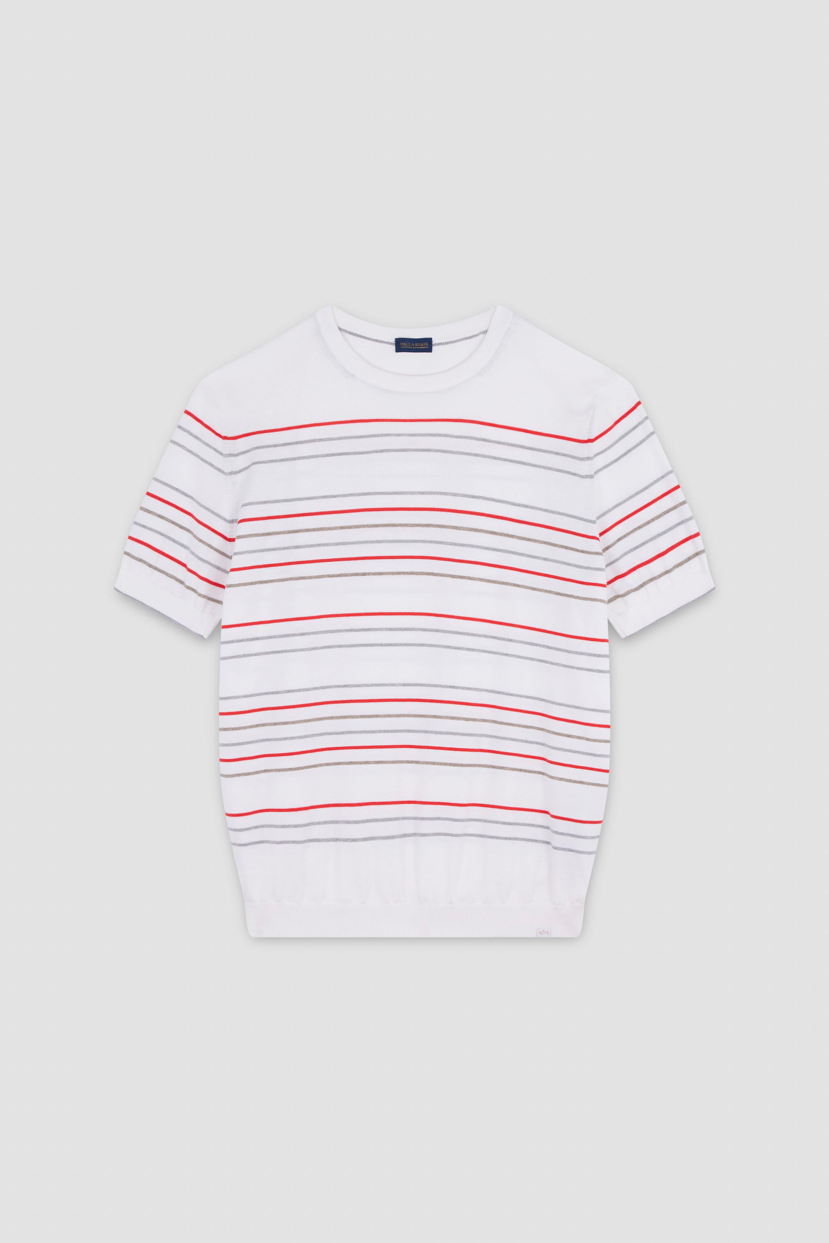 Paul Shark Paul Shark Erkek Bisiklet Yaka Kısa Kol Renkli Çizgi Desen Çok Renkli T-Shirt 25411532-162