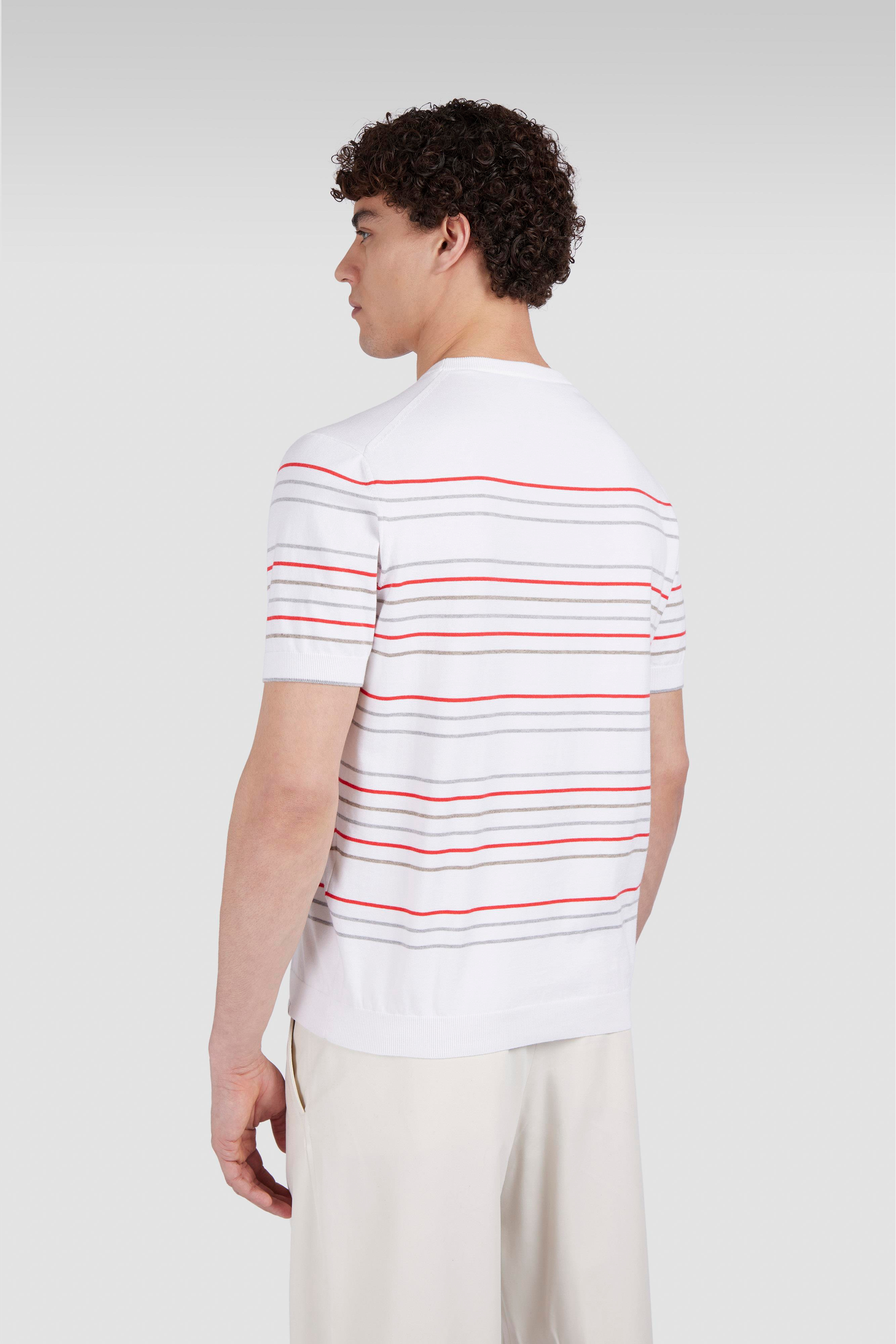 Paul Shark Paul Shark Erkek Bisiklet Yaka Kısa Kol Renkli Çizgi Desen Çok Renkli T-Shirt 25411532-162