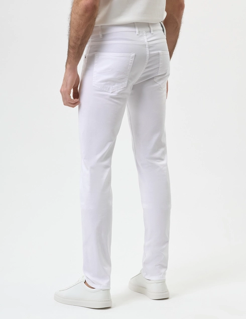 Paul Shark Paul Shark Erkek Dar Kesim Pamuklu Denim Beyaz Pantolon 99314017-010