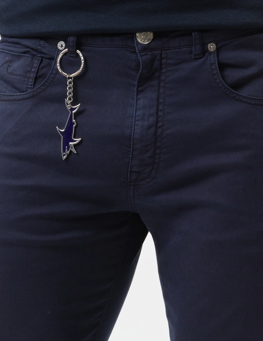 Paul Shark Paul Shark Erkek Dar Kesim Pamuklu Denim Lacivert Pantolon 99314017-013