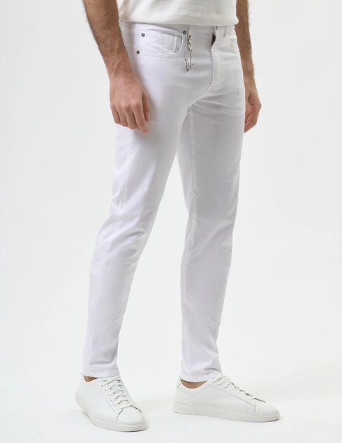 Paul Shark Paul Shark Erkek Dar Kesim Pamuklu Denim Beyaz Pantolon 99314017-010