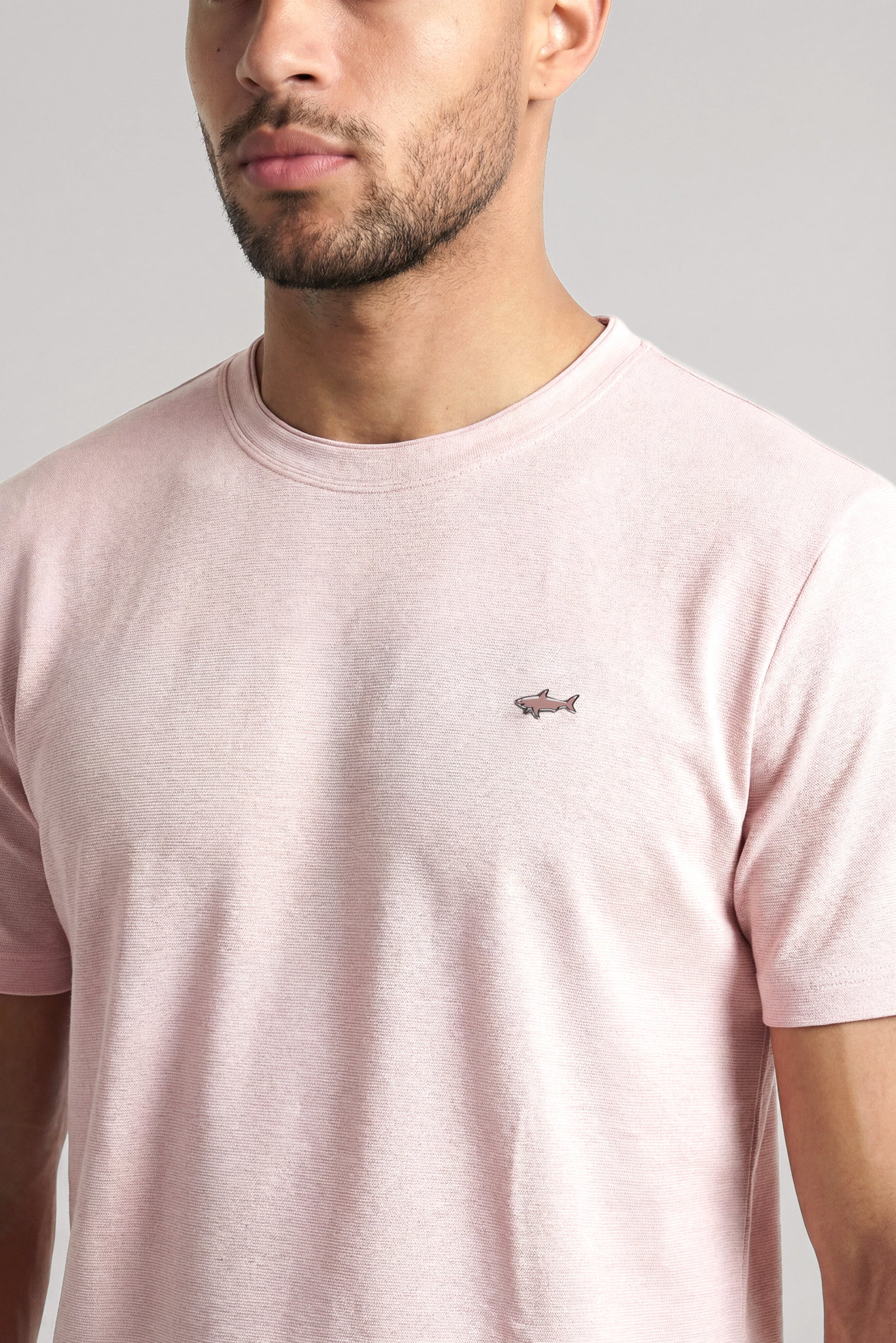 Paul Shark Paul Shark Erkek Dokuma Kumaş Düz Bisiklet Yaka Kahverengi T-Shirt 25411026SM-155