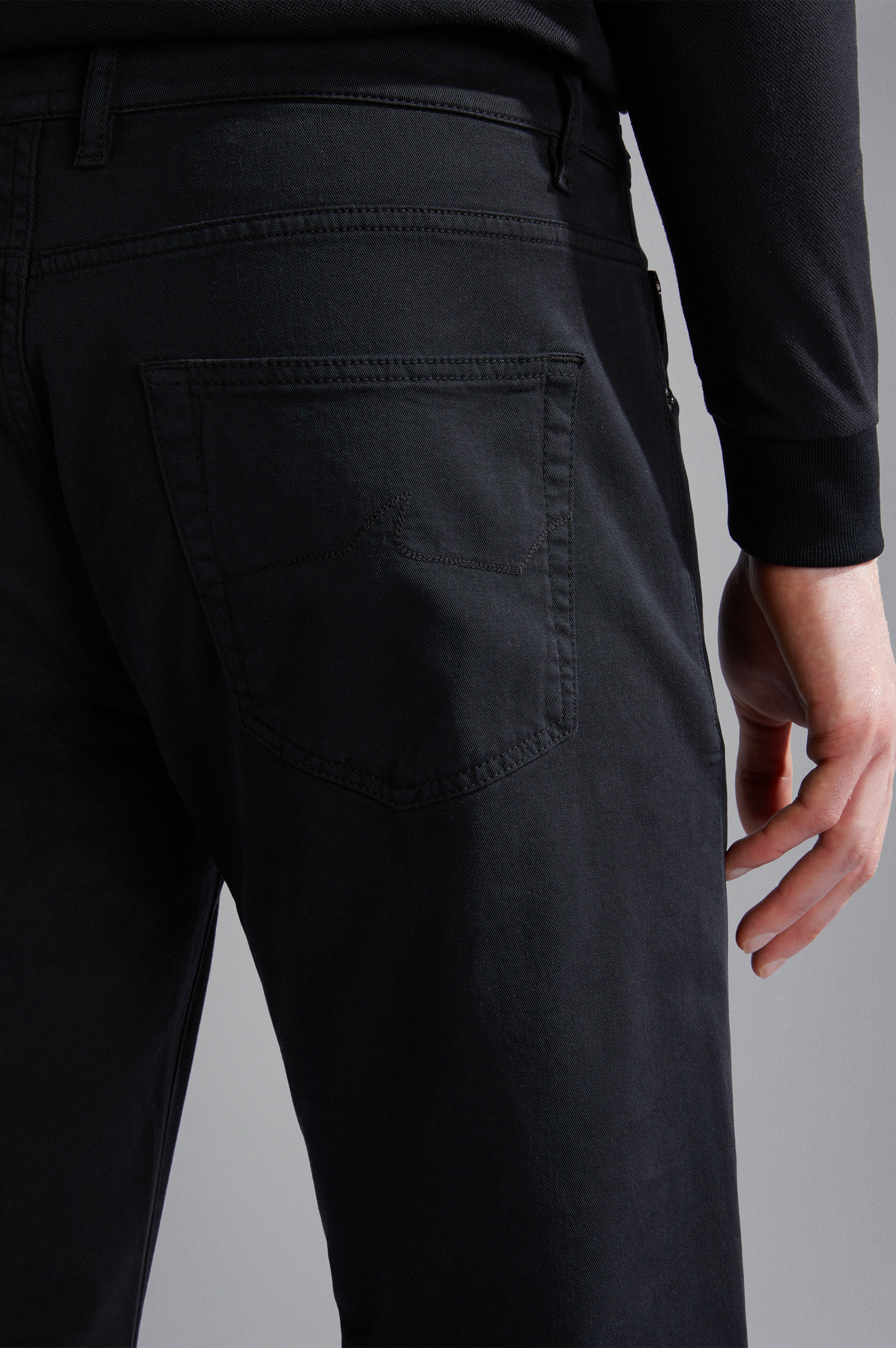 Paul Shark Paul Shark Erkek Dokuma Kumaş  Normal Bel  Düz Model Siyah Pantolon 14314055-011