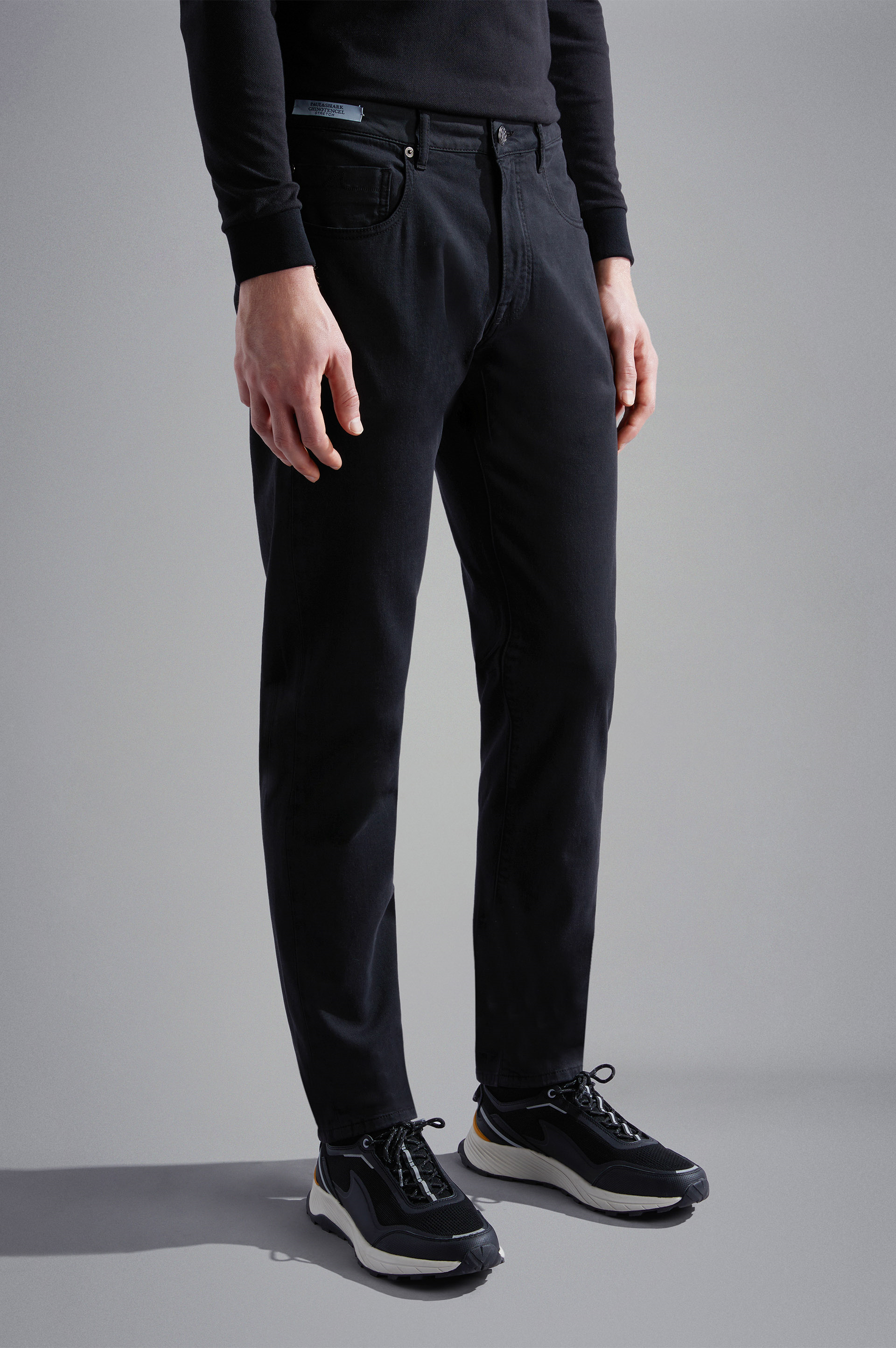 Paul Shark Paul Shark Erkek Dokuma Kumaş  Normal Bel  Düz Model Siyah Pantolon 14314055-011