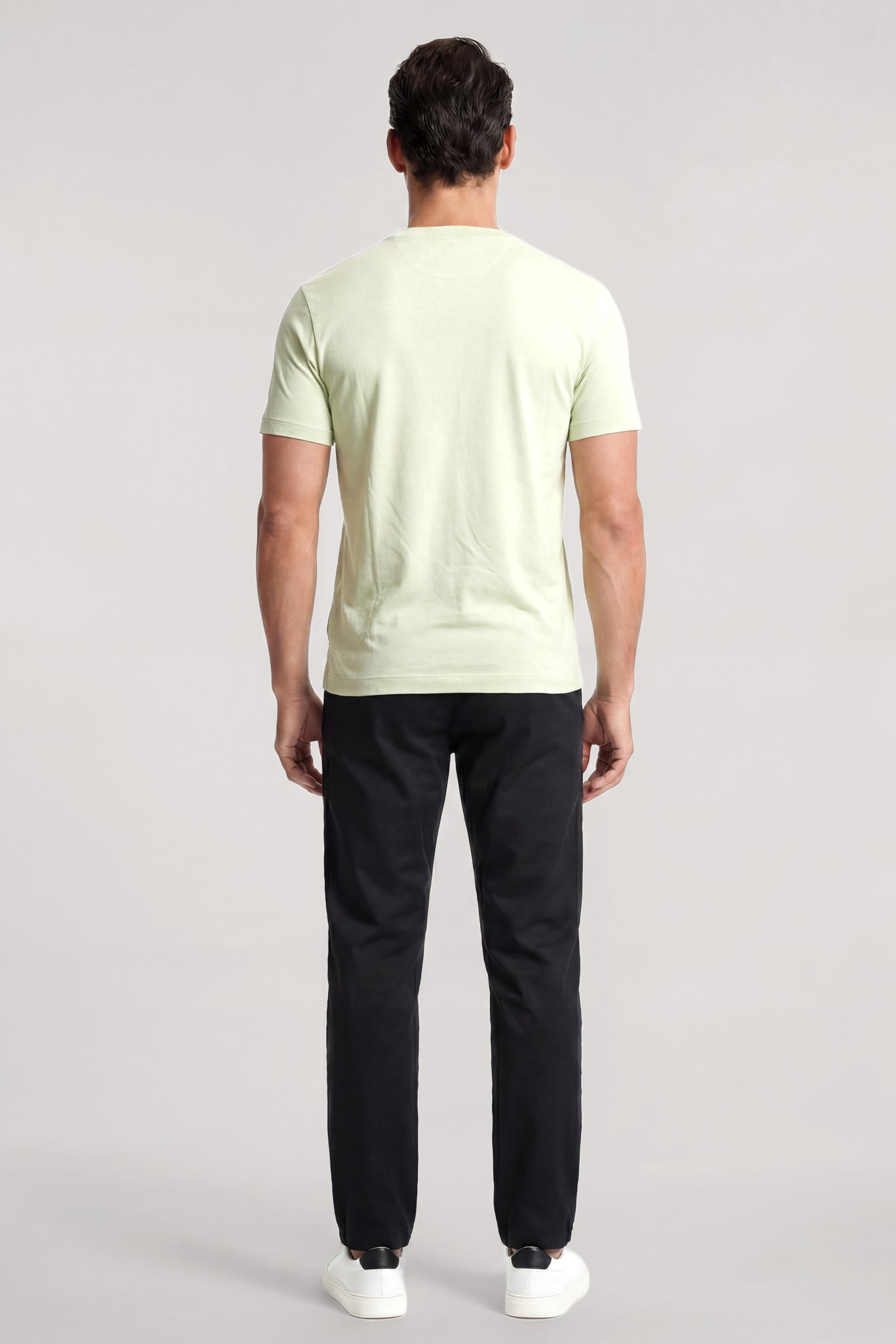 Paul Shark Paul Shark Erkek Dokuma Kumaş Düz Bisiklet Yaka Yeşil T-Shirt 25411026SM-574