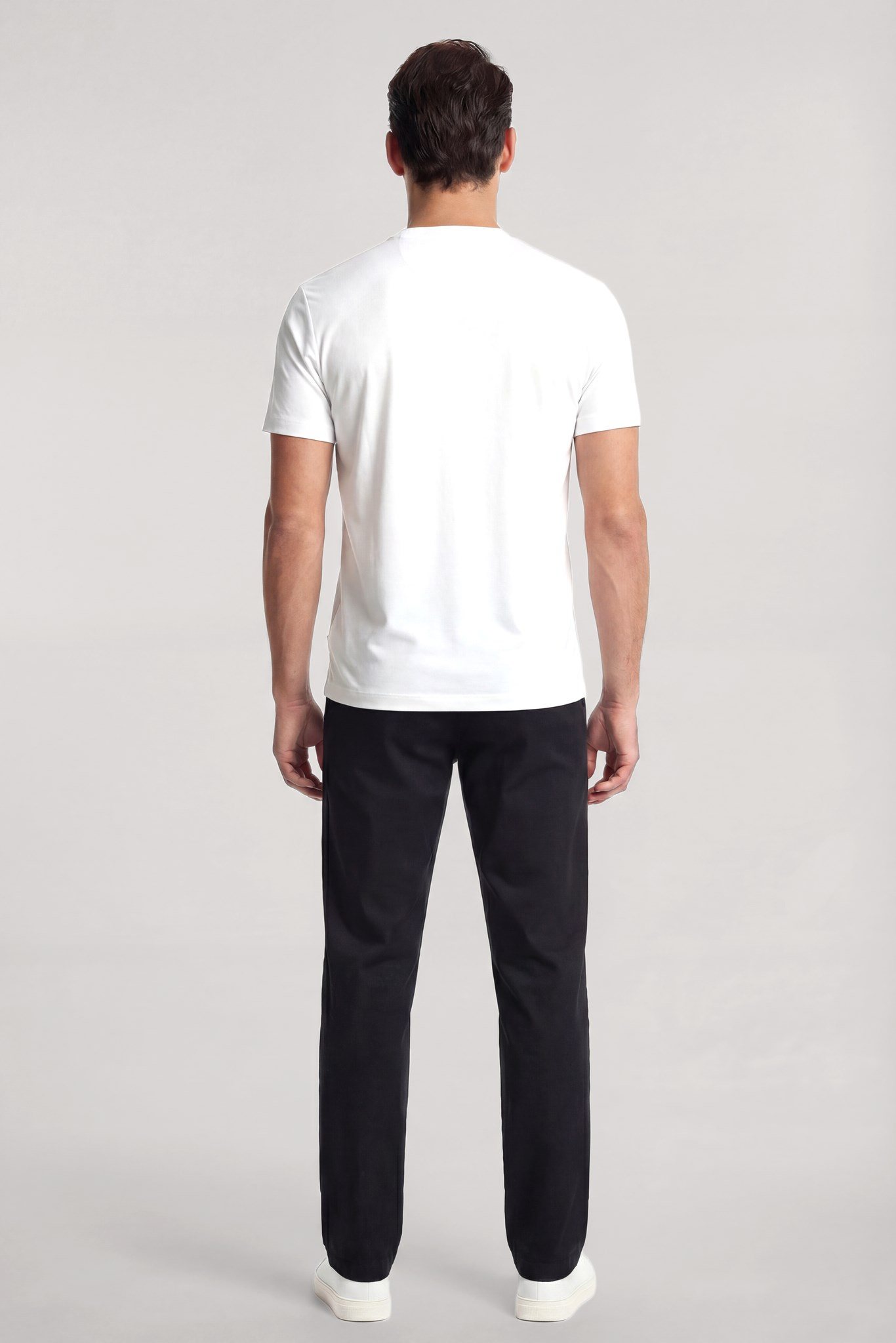 Paul Shark Paul Shark Erkek Dokuma Kumaş Düz Bisiklet Yaka Beyaz T-Shirt 25411026SM-108