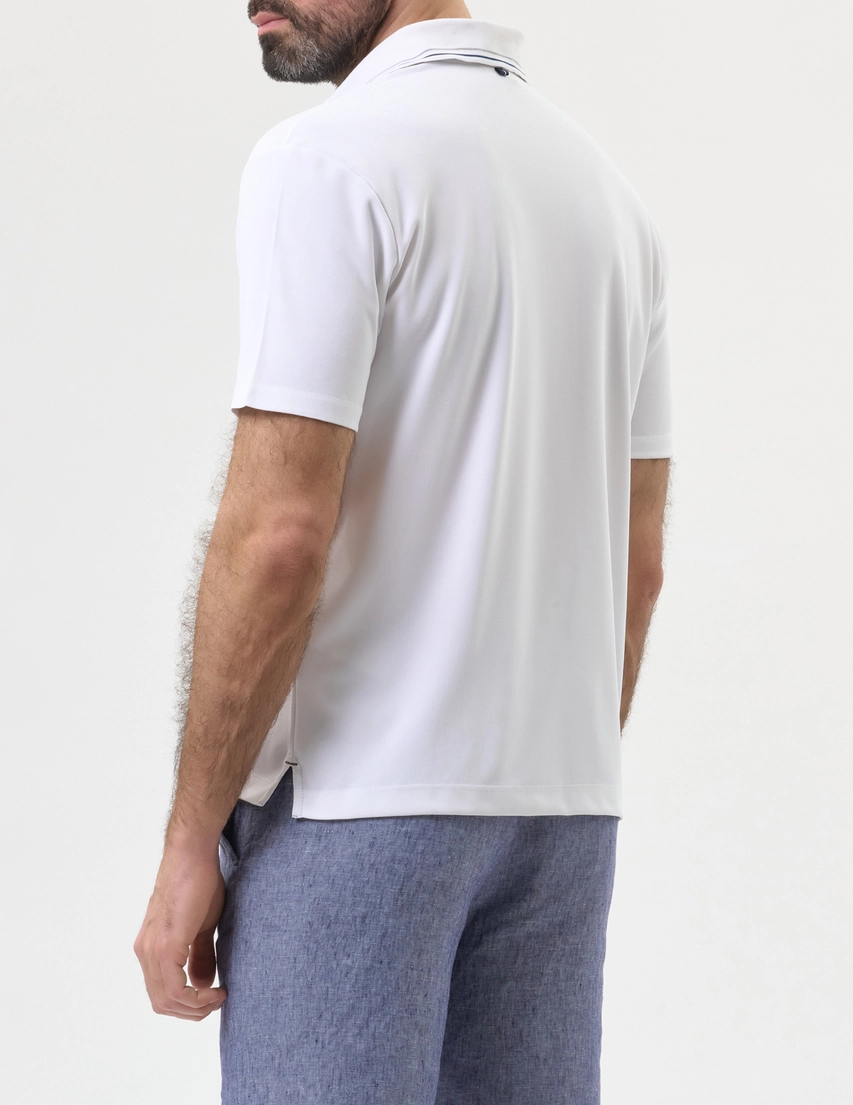 Paul Shark Paul Shark Erkek Düğme Kapama Kısa Kol %100 Pamuk Beyaz Polo Yaka T-Shirt 26411220A-010