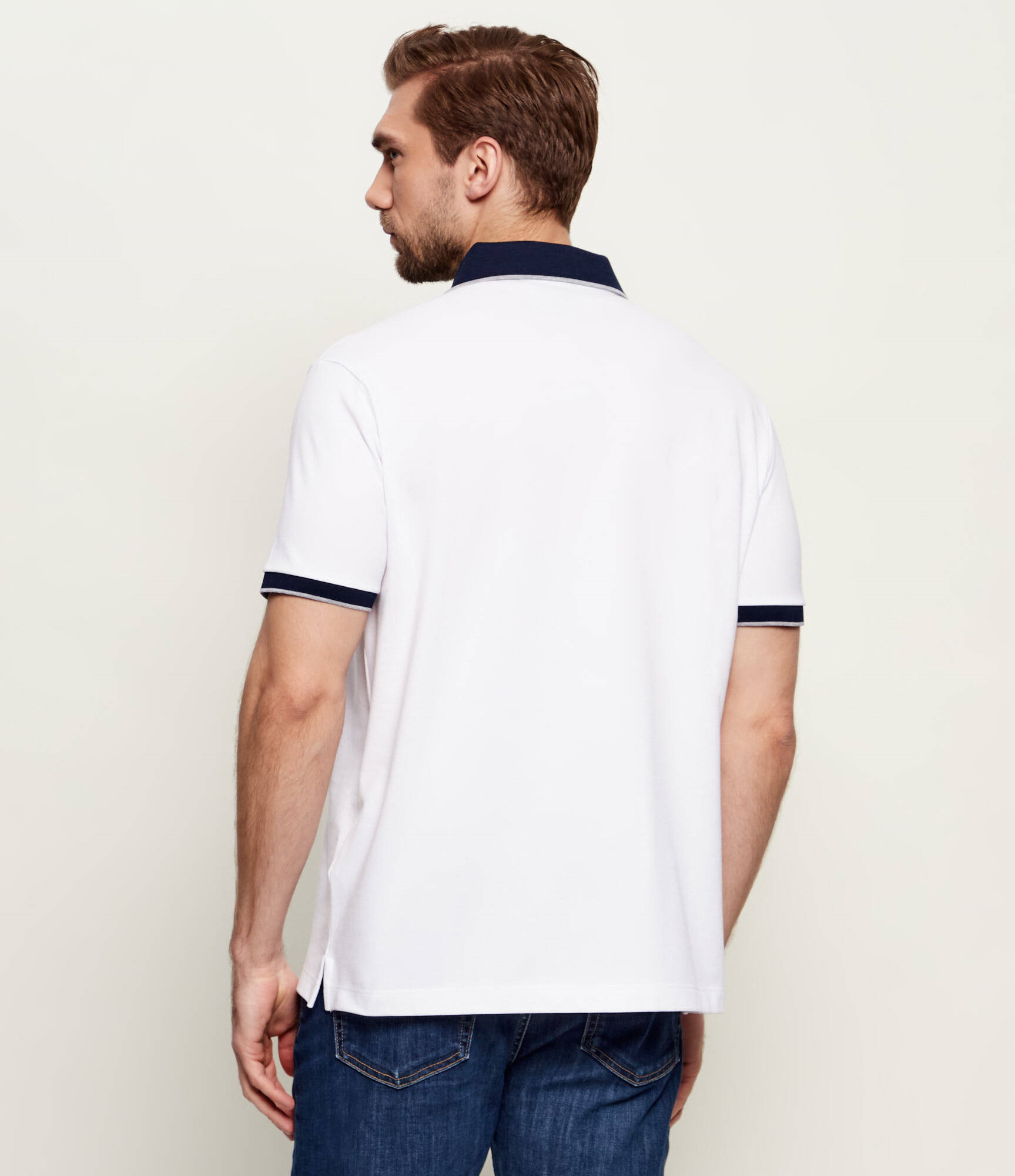 Paul Shark Paul Shark Erkek Düğme Kapama Kısa Kol %100 Pamuk Beyaz Polo Yaka T-Shirt 26411272-010