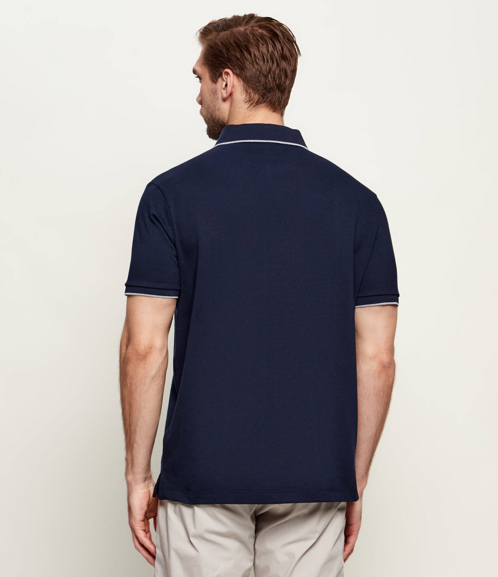 Paul Shark Paul Shark Erkek Düğme Kapama Kısa Kol %100 Pamuk Mavi Polo Yaka T-Shirt 26411272-013
