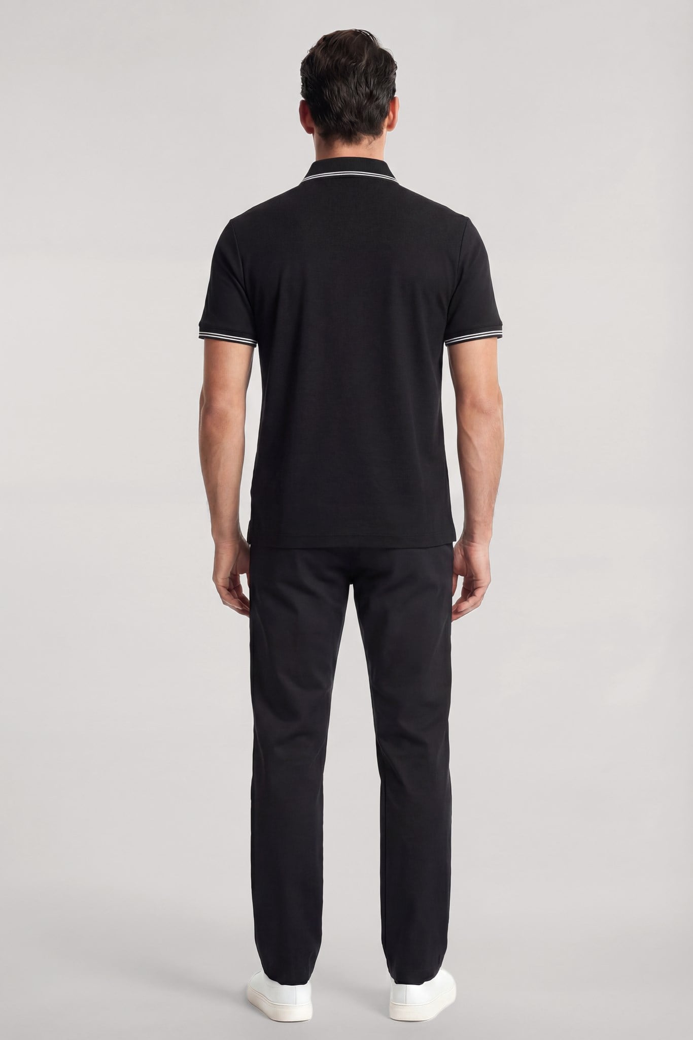 Paul Shark Paul Shark Erkek Düğme Kapama Kısa Kol %100 Pamuk Siyah Polo Yaka T-Shirt 26411256SM-011