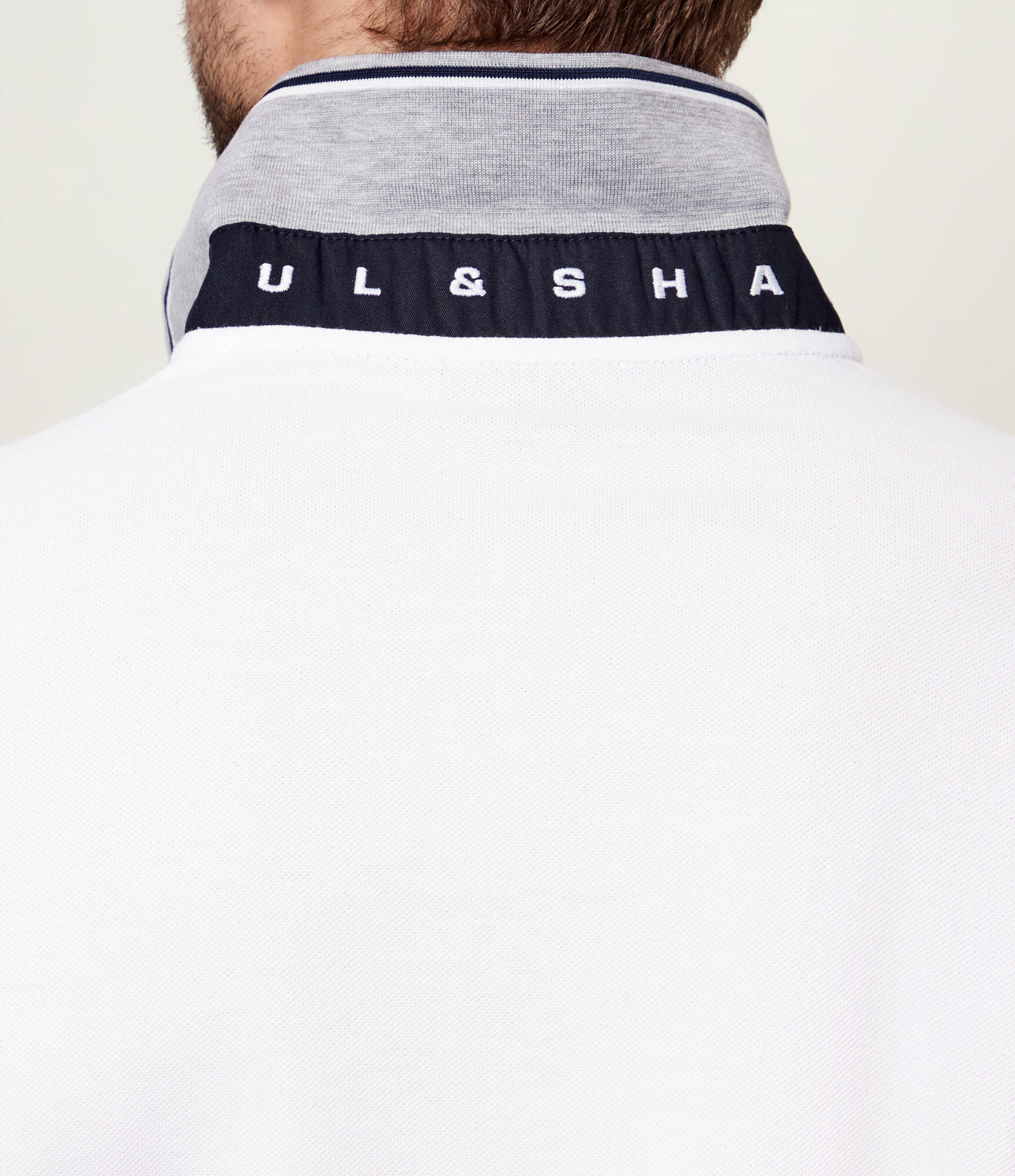 Paul Shark Paul Shark Erkek Düğme Kapama Kısa Kol %100 Pamuk Beyaz Polo Yaka T-Shirt 26411272-010