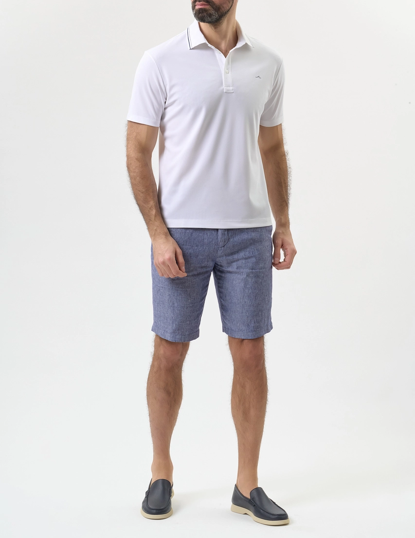 Paul Shark Paul Shark Erkek Düğme Kapama Kısa Kol %100 Pamuk Beyaz Polo Yaka T-Shirt 26411220A-010