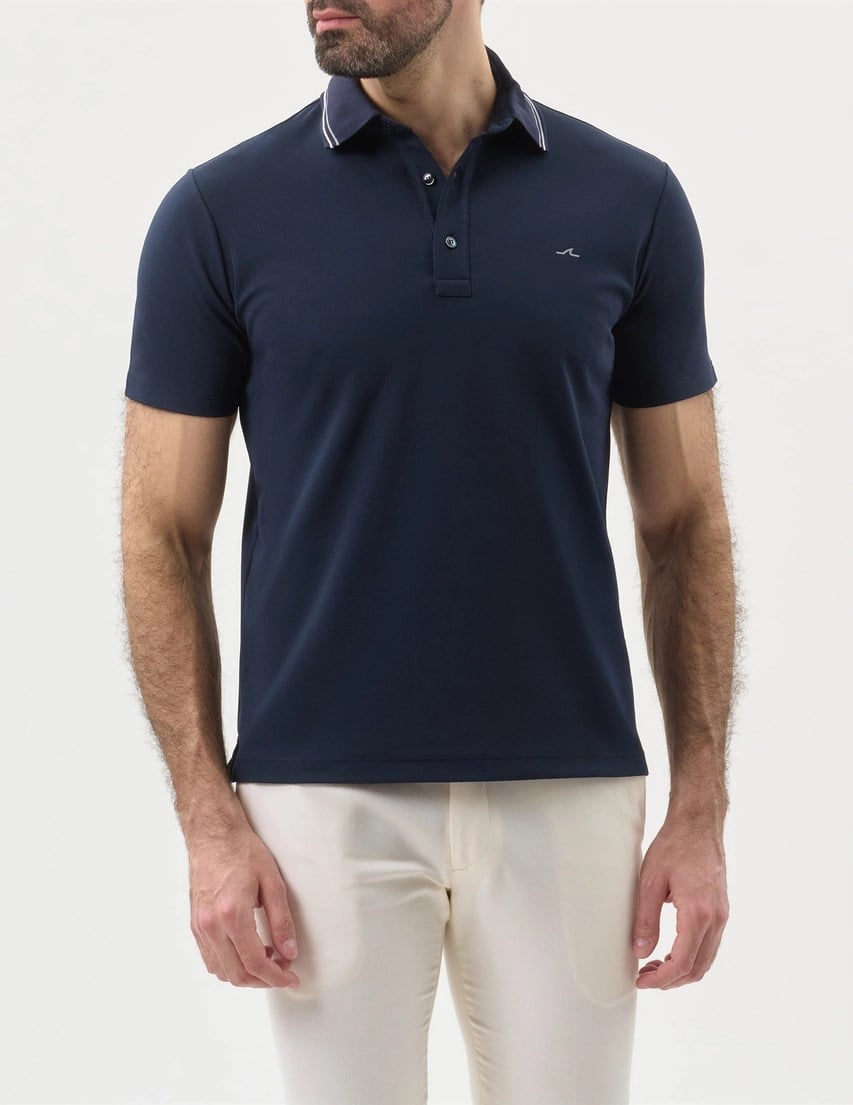 Paul Shark Paul Shark Erkek Düğme Kapama Kısa Kol %100 Pamuk Mavi Polo Yaka T-Shirt 26411220A-013