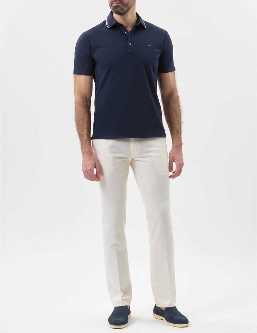 Paul Shark Paul Shark Erkek Düğme Kapama Kısa Kol %100 Pamuk Mavi Polo Yaka T-Shirt 26411220A-013