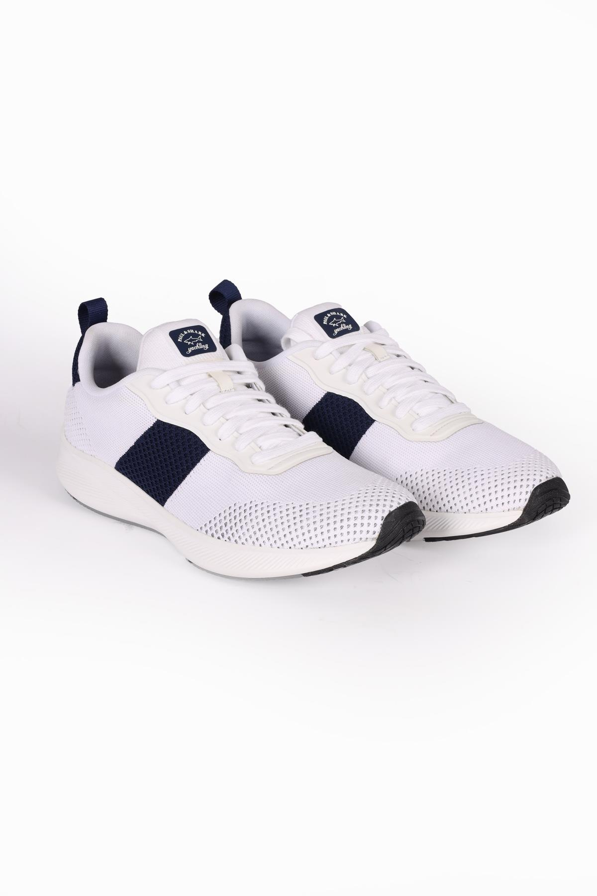 Paul Shark Paul Shark Erkek Günlük kullanım Düz ve Kısa Topuklu Beyaz Sneaker 23418010-010