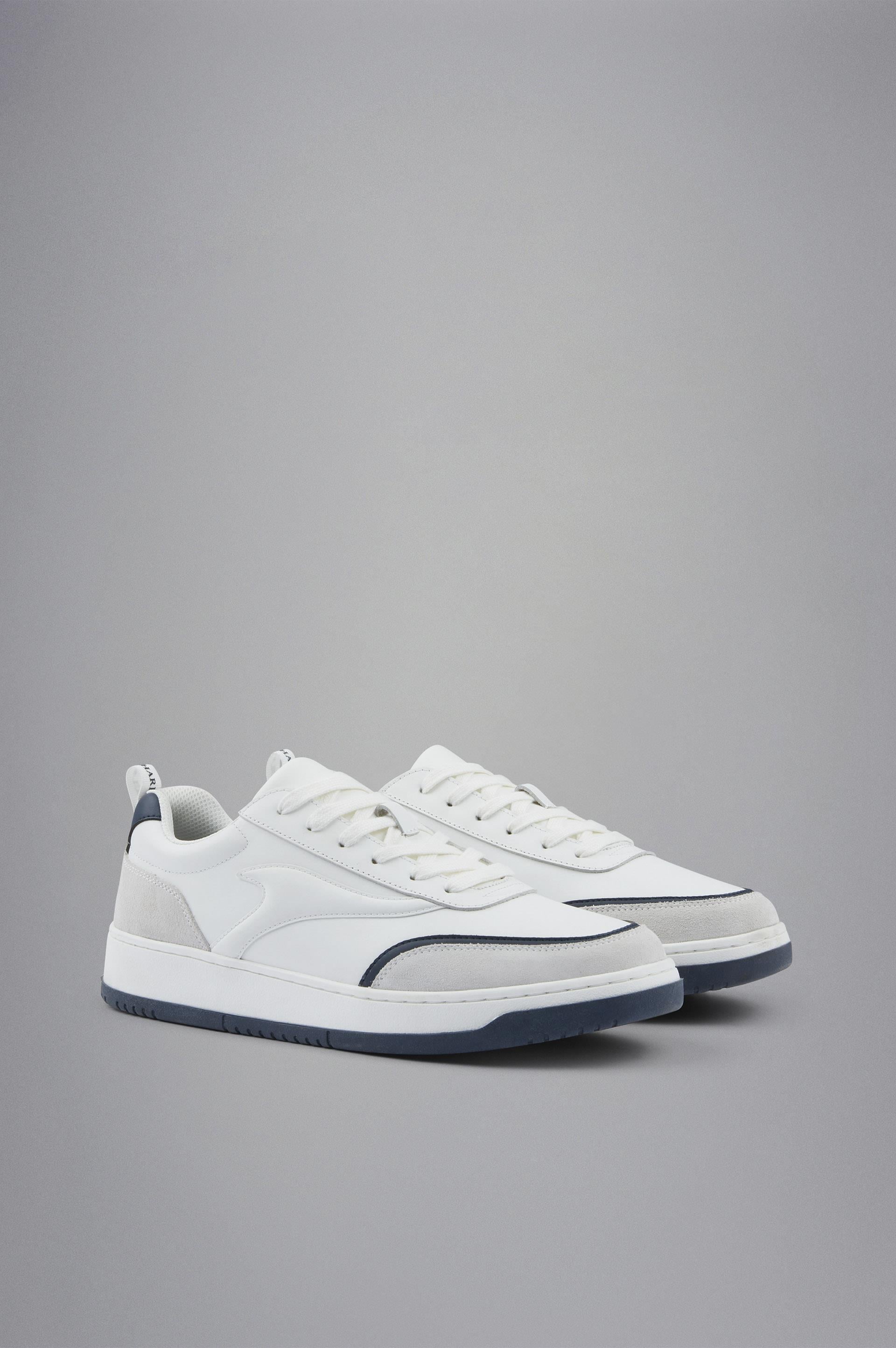 Paul Shark Paul Shark Erkek Hakiki Deri Rahat Taban Süet Detaylı Beyaz Sneaker 14318003-010