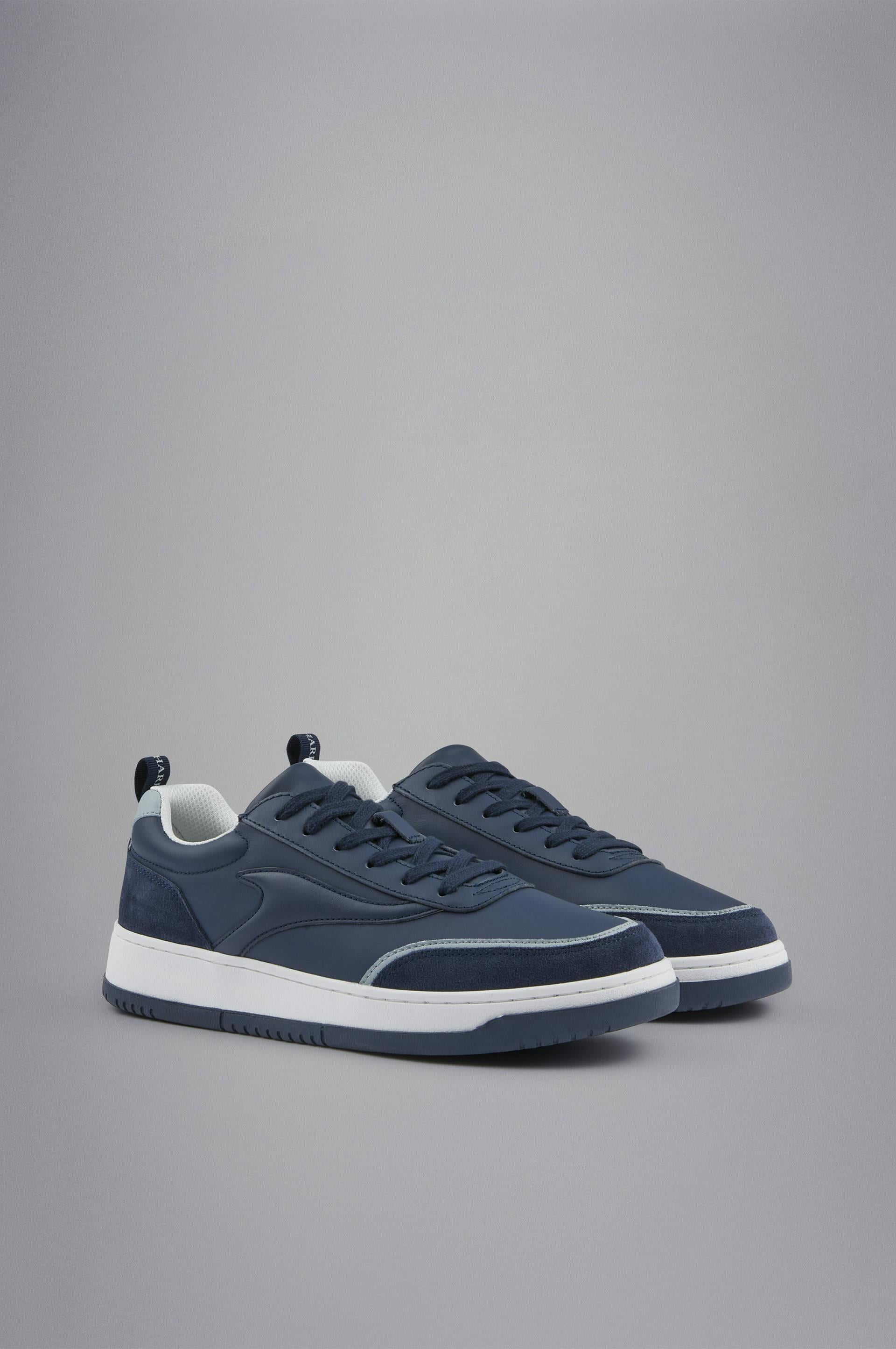 Paul Shark Paul Shark Erkek Hakiki Deri Rahat Taban Süet Detaylı Mavi Sneaker 14318003-050