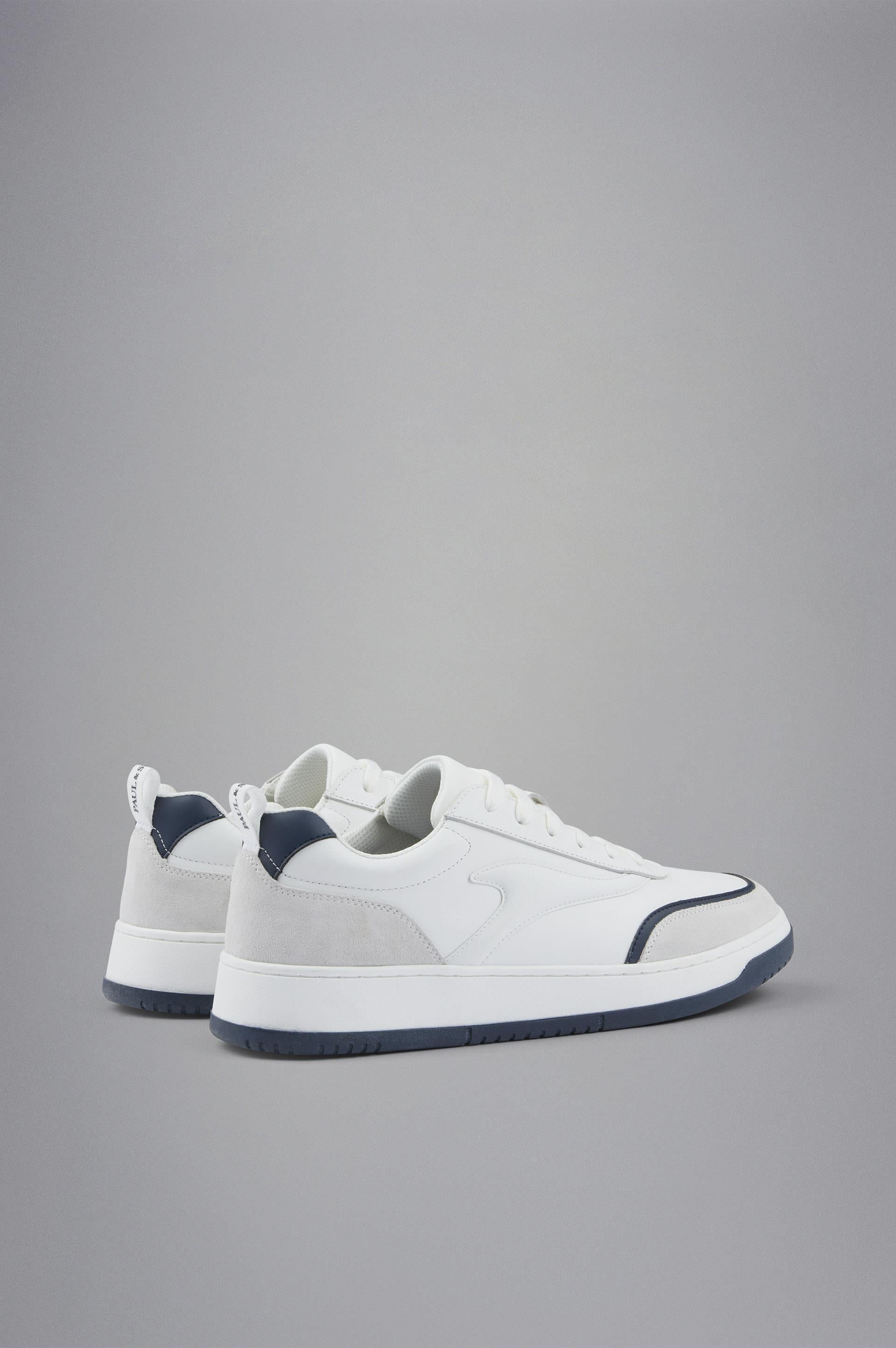 Paul Shark Paul Shark Erkek Hakiki Deri Rahat Taban Süet Detaylı Beyaz Sneaker 14318003-010