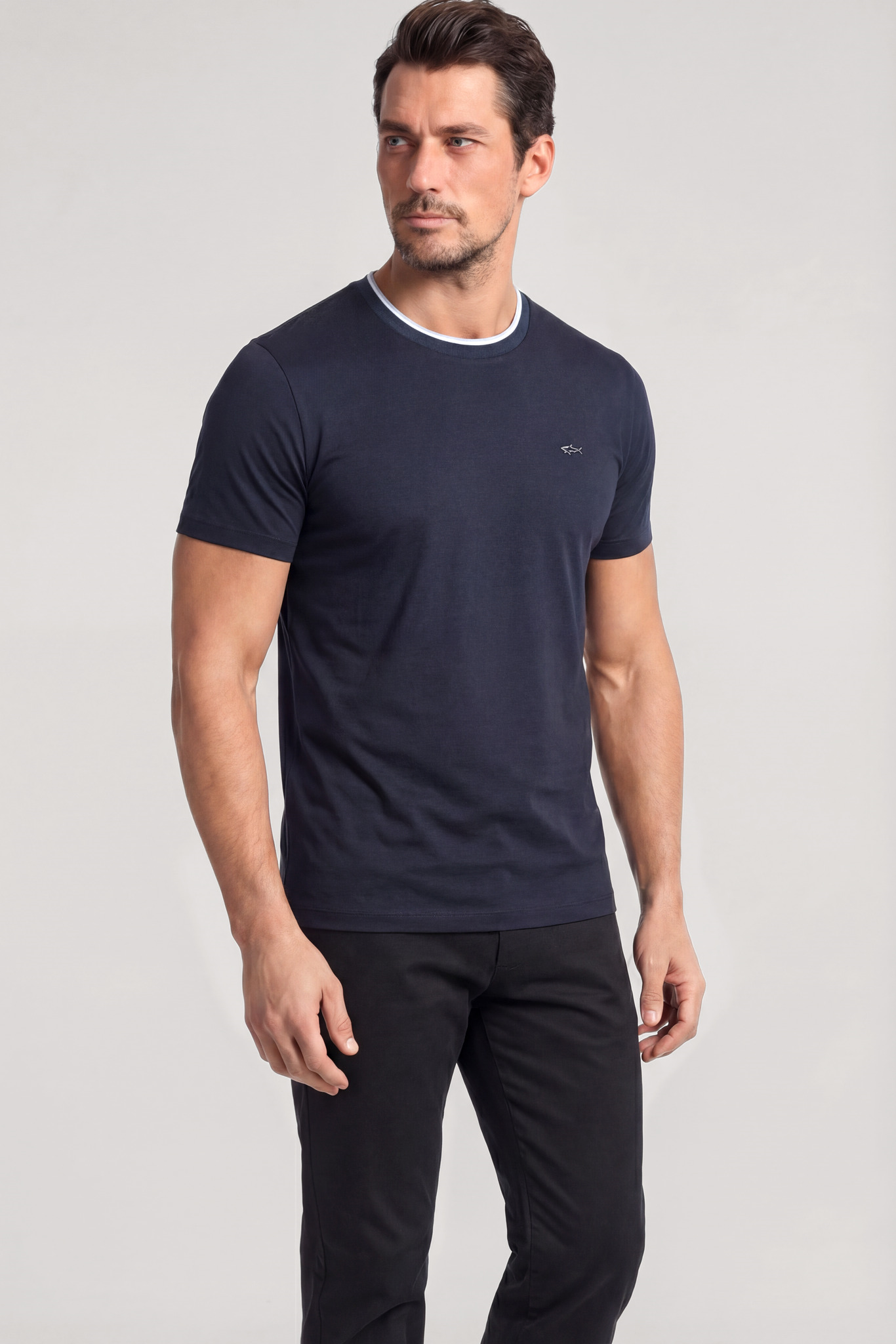 Paul Shark Paul Shark Erkek Kısa Kol Bisiklet Yaka Rahat Kesim Mavi T-Shirt 26411011SM-013