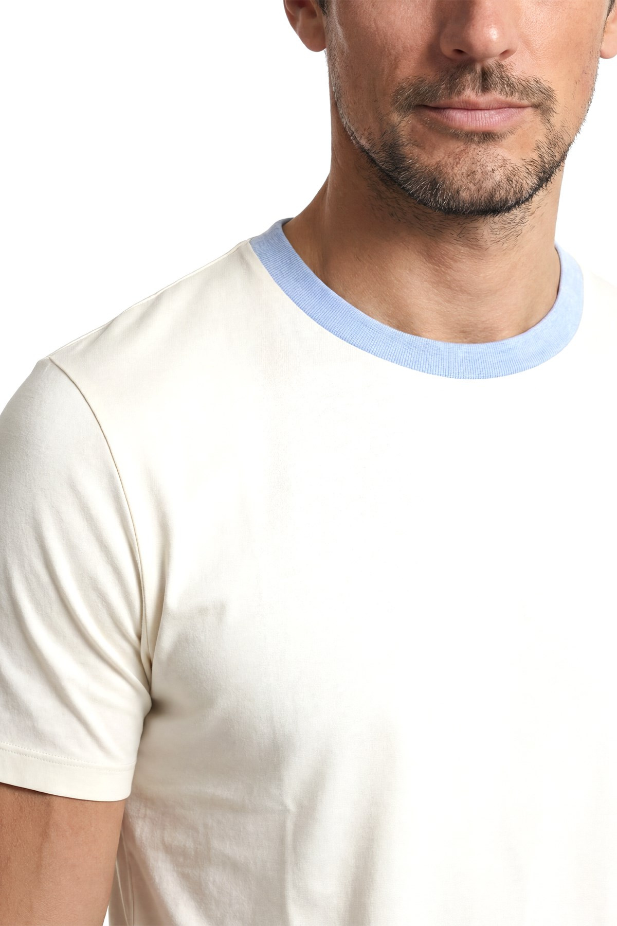 Paul Shark Paul Shark Erkek Kısa Kol Bisiklet Yaka Rahat Kesim Beyaz T-Shirt 26411011SM-108