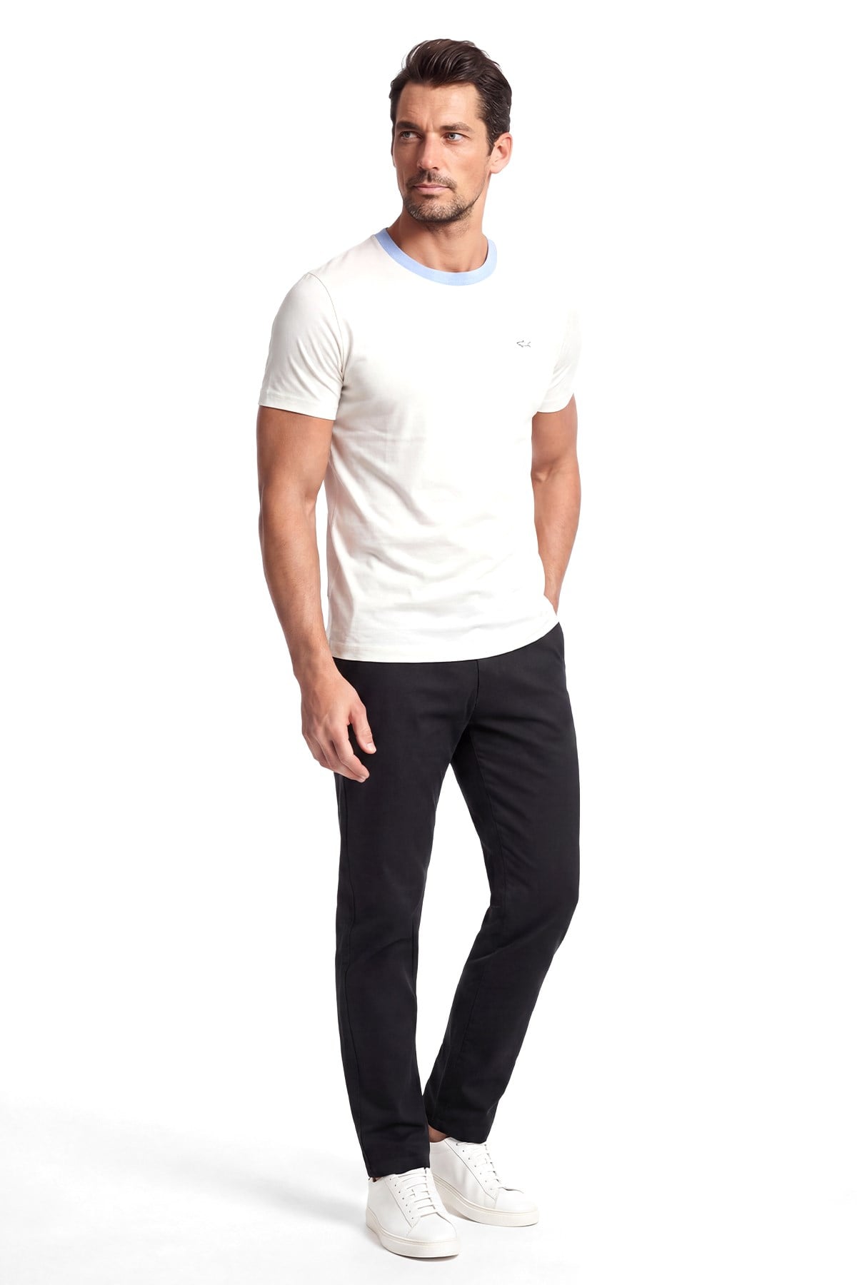 Paul Shark Paul Shark Erkek Kısa Kol Bisiklet Yaka Rahat Kesim Beyaz T-Shirt 26411011SM-108